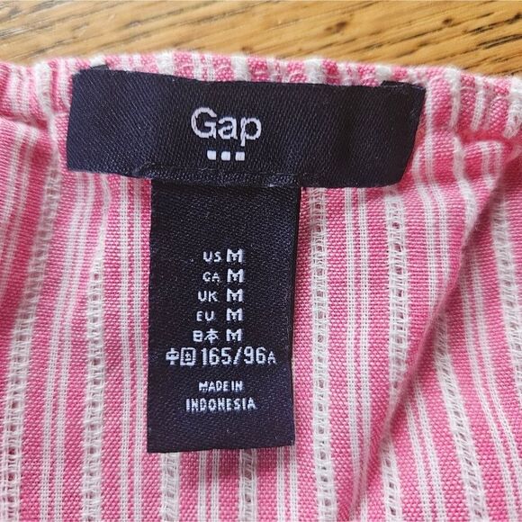 Gap Pink & White Stripe Sleeveless Summer Top Women's Medium - Picture 3 of 7